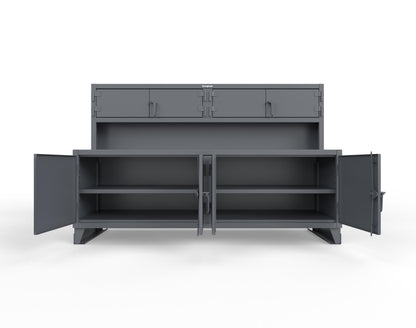 Extreme Duty 12 GA Workbench with Upper Storage Compartments, 1 Shelf - 96 In. W x 30 In. D x 62 In. H - 85-UC-301-7024 - 85-UC-301-7024