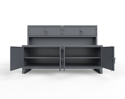 Extreme Duty 12 GA Workbench with Upper Storage Compartments, 1 Shelf - 96 In. W x 30 In. D x 62 In. H - 85-UC-301-7024 - 85-UC-301-7024