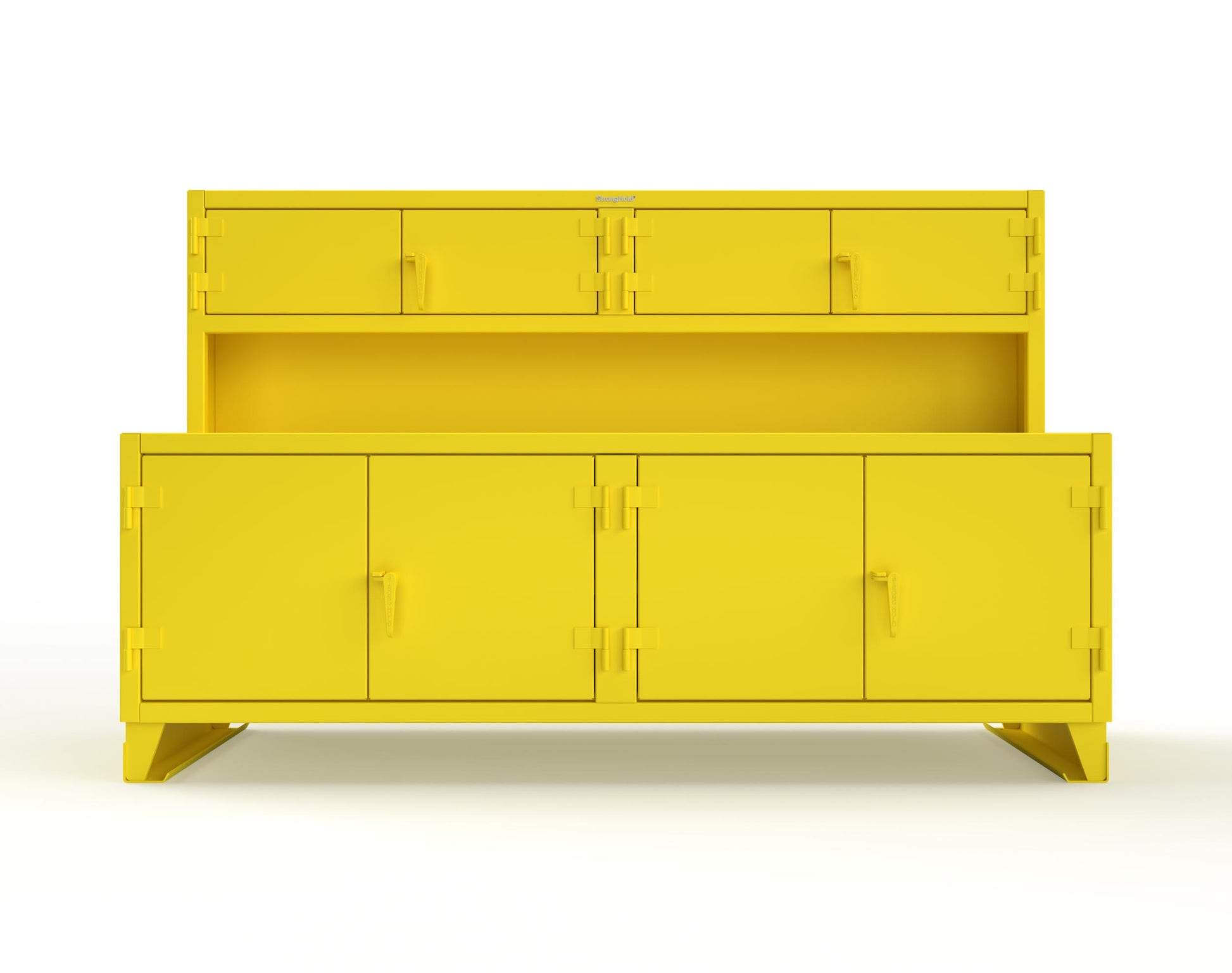 Extreme Duty 12 GA Workbench with Upper Storage Compartments, 1 Shelf - 96 In. W x 30 In. D x 62 In. H - 85-UC-301-7024 - 85-UC-301-1021