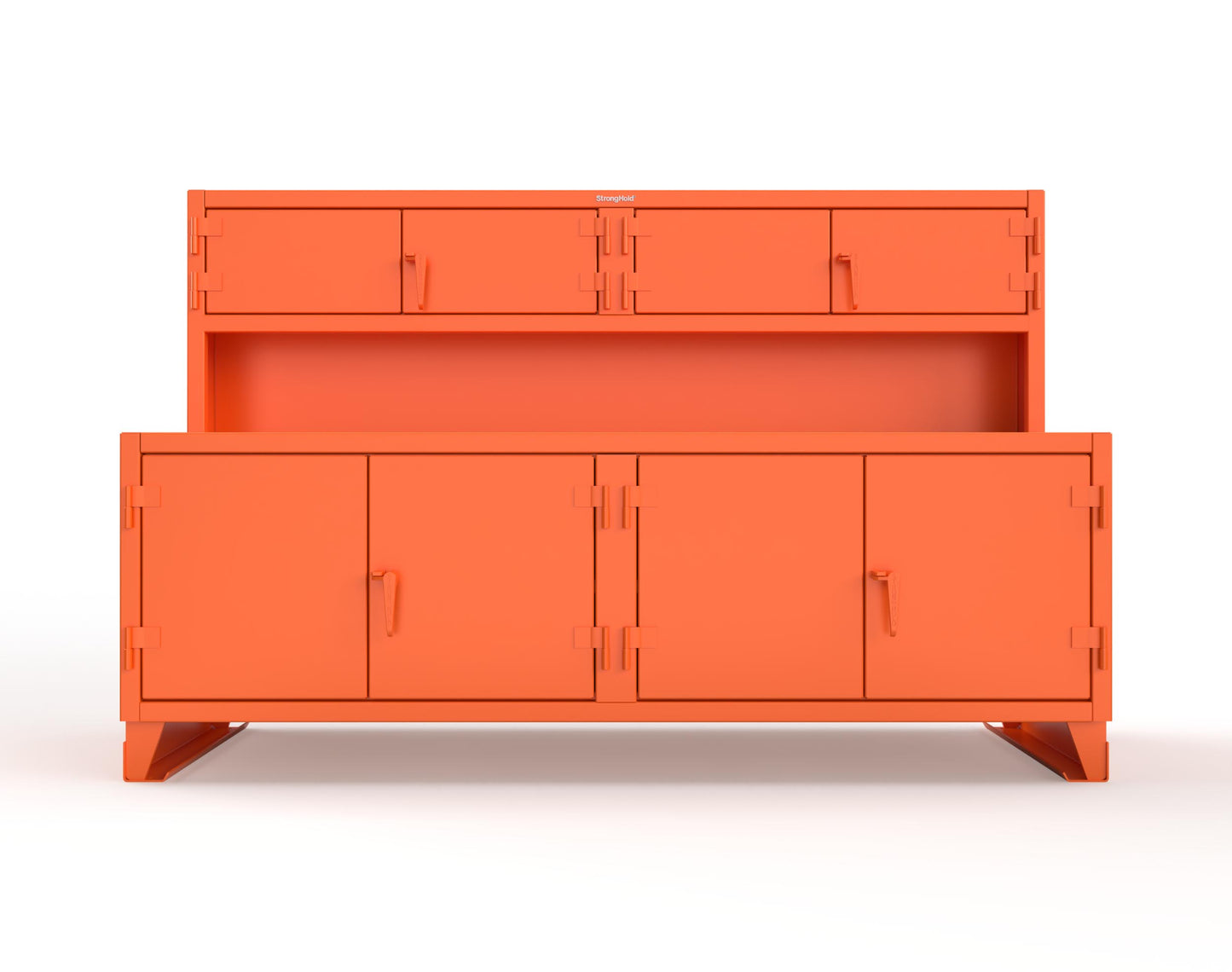 Extreme Duty 12 GA Workbench with Upper Storage Compartments, 1 Shelf - 96 In. W x 30 In. D x 62 In. H - 85-UC-301-7024 - 85-UC-301-2009