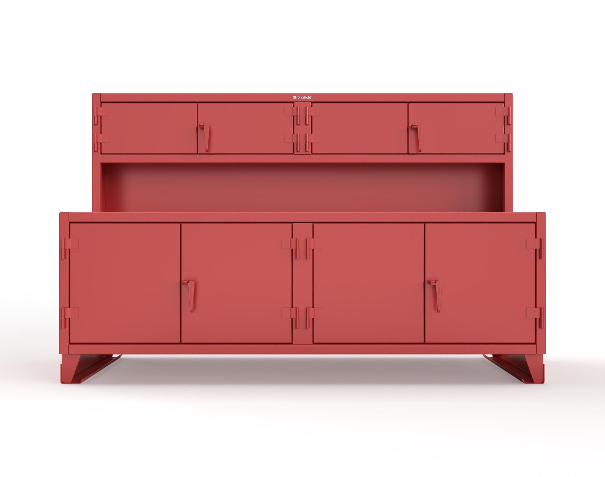 Extreme Duty 12 GA Workbench with Upper Storage Compartments, 1 Shelf - 96 In. W x 30 In. D x 62 In. H - 85-UC-301-7024 - 85-UC-301-3001