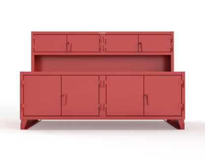 Extreme Duty 12 GA Workbench with Upper Storage Compartments, 1 Shelf - 96 In. W x 30 In. D x 62 In. H - 85-UC-301-7024 - 85-UC-301-3001