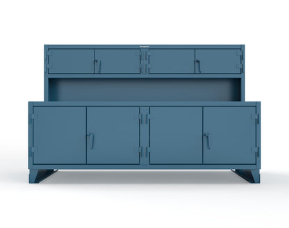 Extreme Duty 12 GA Workbench with Upper Storage Compartments, 1 Shelf - 96 In. W x 30 In. D x 62 In. H - 85-UC-301-7024 - 85-UC-301-5001