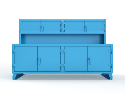 Extreme Duty 12 GA Workbench with Upper Storage Compartments, 1 Shelf - 96 In. W x 30 In. D x 62 In. H - 85-UC-301-7024 - 85-UC-301-5012