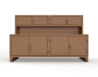 Extreme Duty 12 GA Workbench with Upper Storage Compartments, 1 Shelf - 96 In. W x 30 In. D x 62 In. H - 85-UC-301-7024 - 85-UC-301-8008