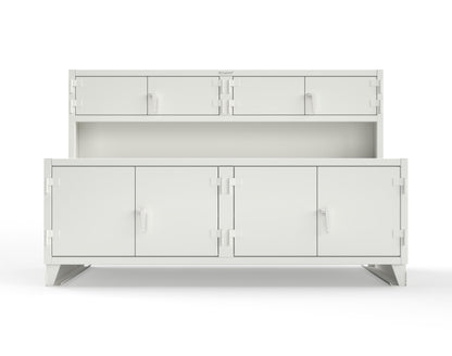 Extreme Duty 12 GA Workbench with Upper Storage Compartments, 1 Shelf - 96 In. W x 30 In. D x 62 In. H - 85-UC-301-7024 - 85-UC-301-9003