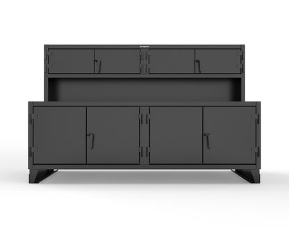 Extreme Duty 12 GA Workbench with Upper Storage Compartments, 1 Shelf - 96 In. W x 30 In. D x 62 In. H - 85-UC-301-7024 - 85-UC-301-9005