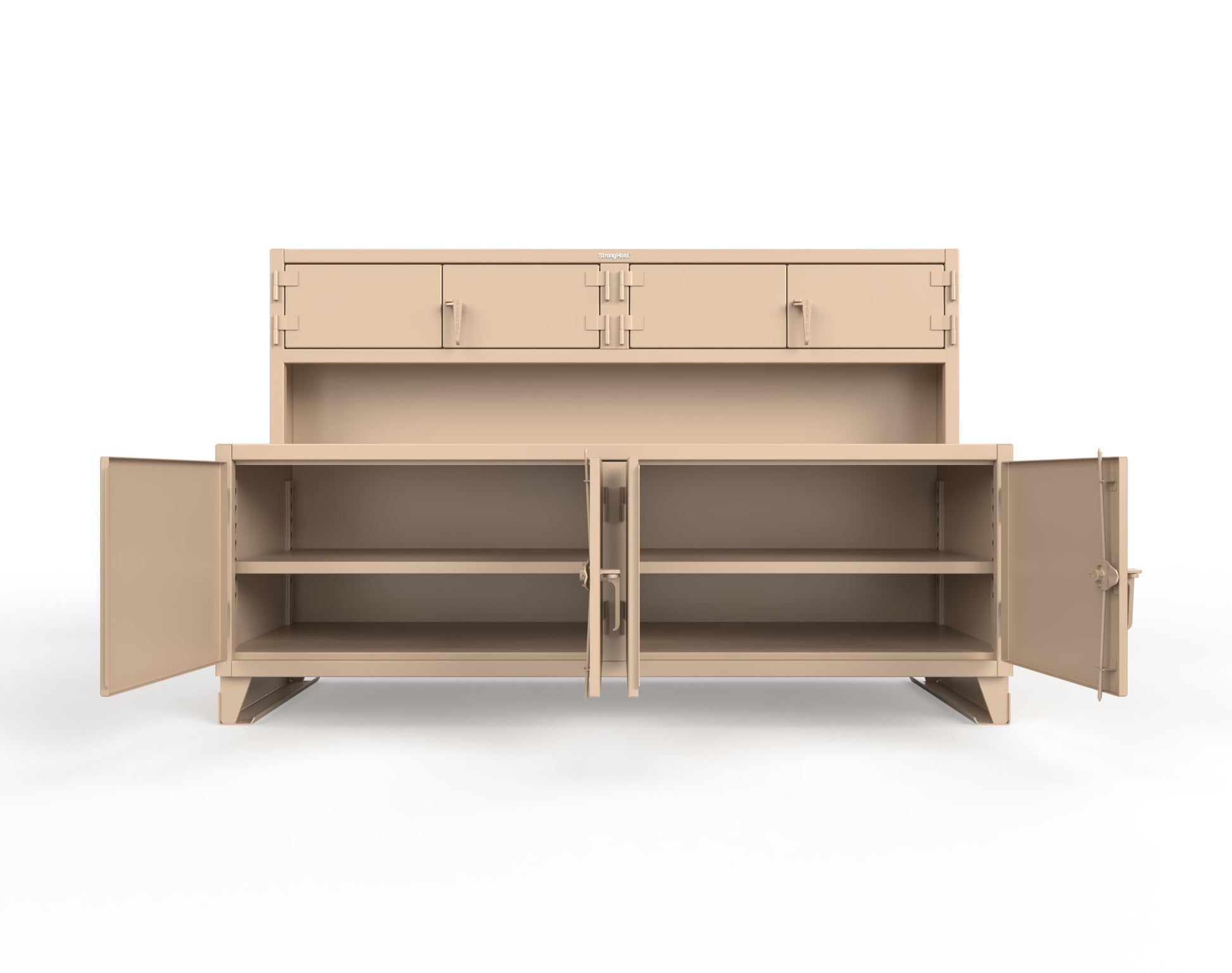 Extreme Duty 12 GA Workbench with Upper Storage Compartments, 1 Shelf - 96 In. W x 30 In. D x 62 In. H - 85-UC-301-7024 - 85-UC-301-1019