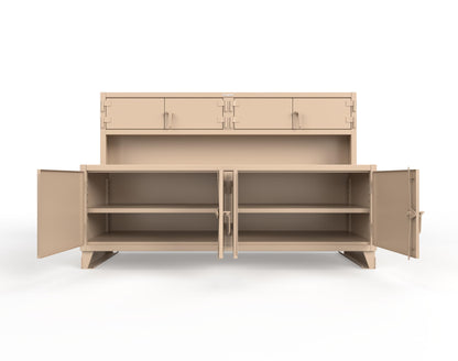 Extreme Duty 12 GA Workbench with Upper Storage Compartments, 1 Shelf - 96 In. W x 30 In. D x 62 In. H - 85-UC-301-7024 - 85-UC-301-1019