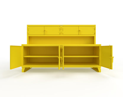Extreme Duty 12 GA Workbench with Upper Storage Compartments, 1 Shelf - 96 In. W x 30 In. D x 62 In. H - 85-UC-301-7024 - 85-UC-301-1021