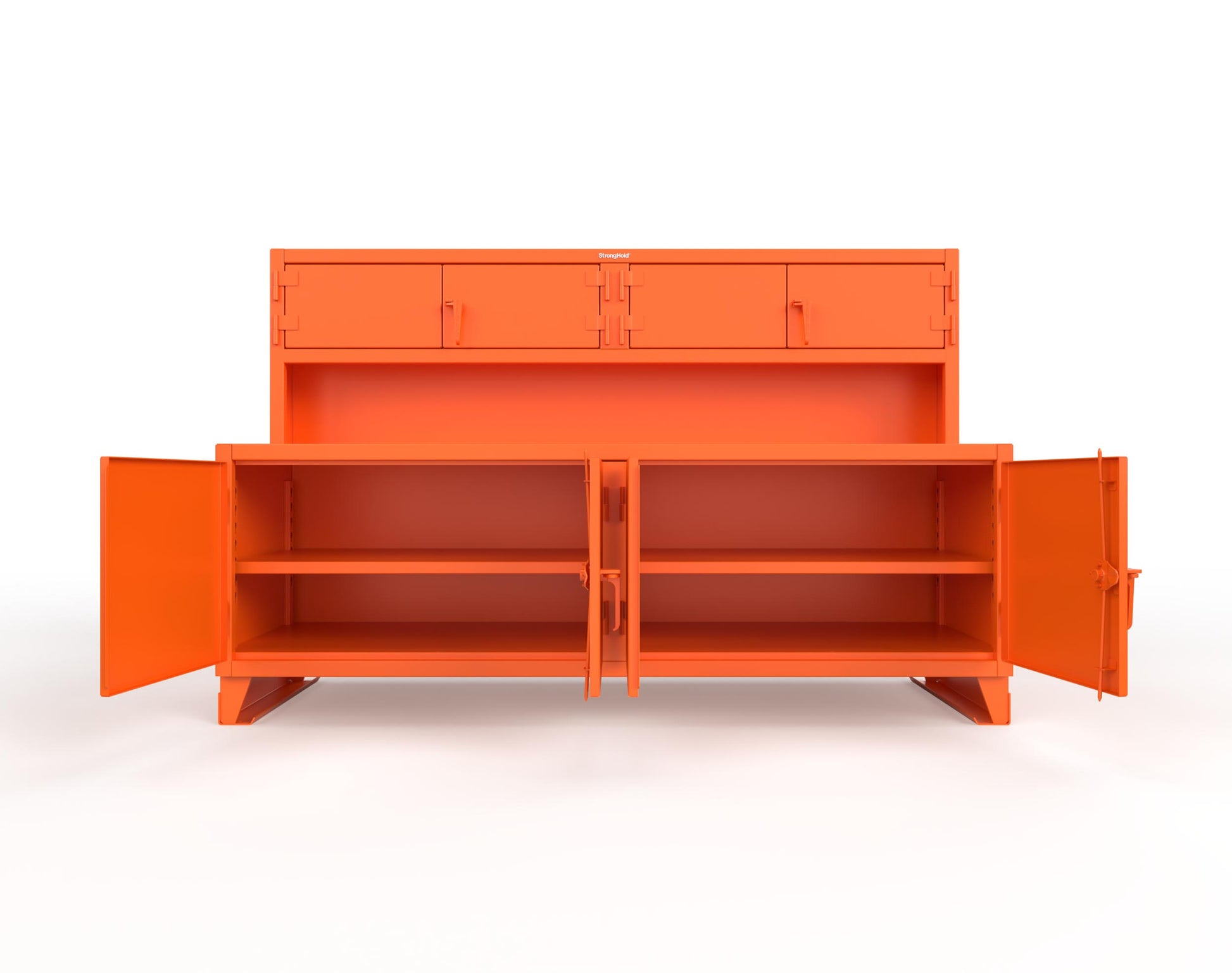 Extreme Duty 12 GA Workbench with Upper Storage Compartments, 1 Shelf - 96 In. W x 30 In. D x 62 In. H - 85-UC-301-7024 - 85-UC-301-2009