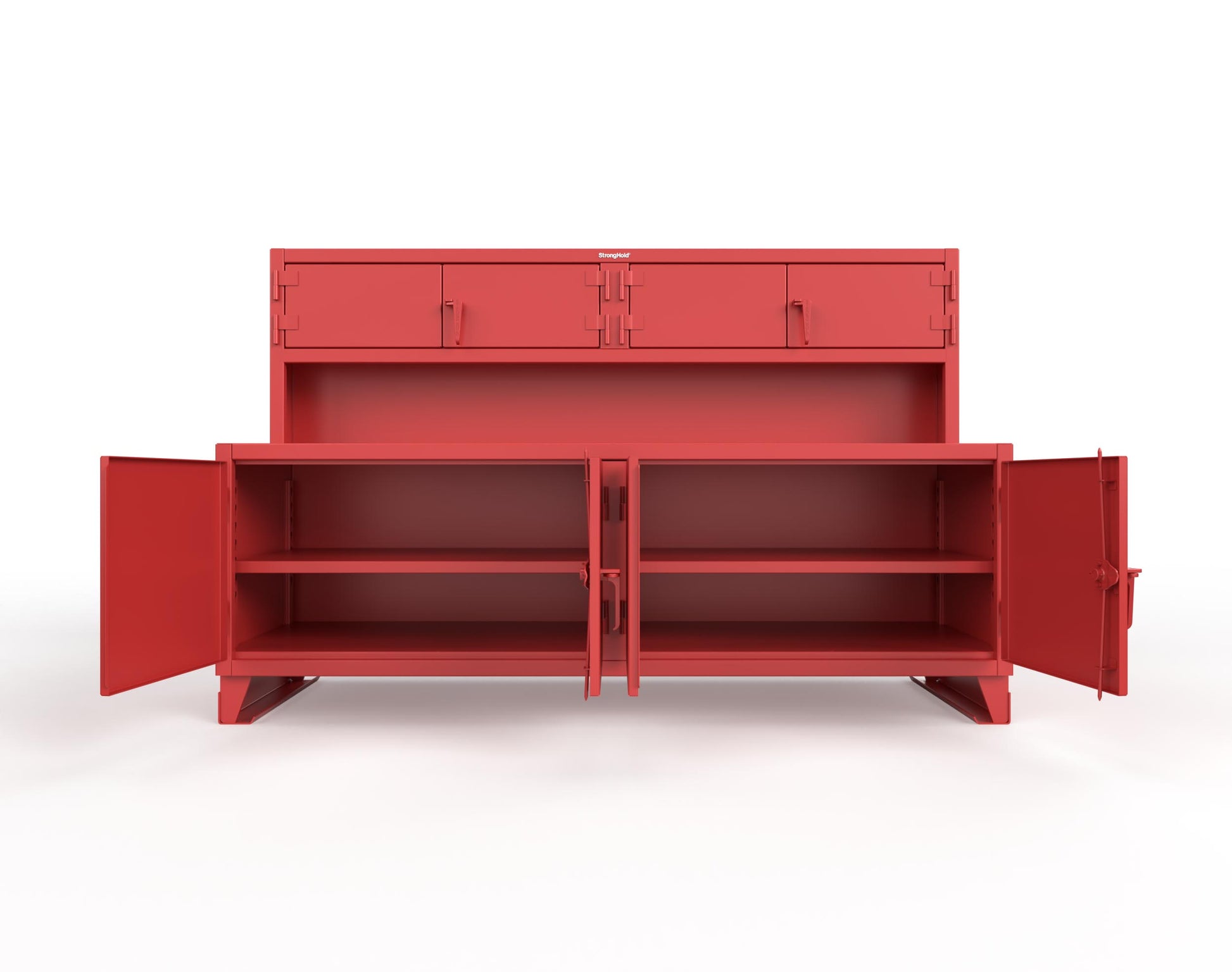 Extreme Duty 12 GA Workbench with Upper Storage Compartments, 1 Shelf - 96 In. W x 30 In. D x 62 In. H - 85-UC-301-7024 - 85-UC-301-3001