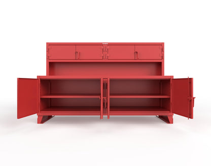 Extreme Duty 12 GA Workbench with Upper Storage Compartments, 1 Shelf - 96 In. W x 30 In. D x 62 In. H - 85-UC-301-7024 - 85-UC-301-3001