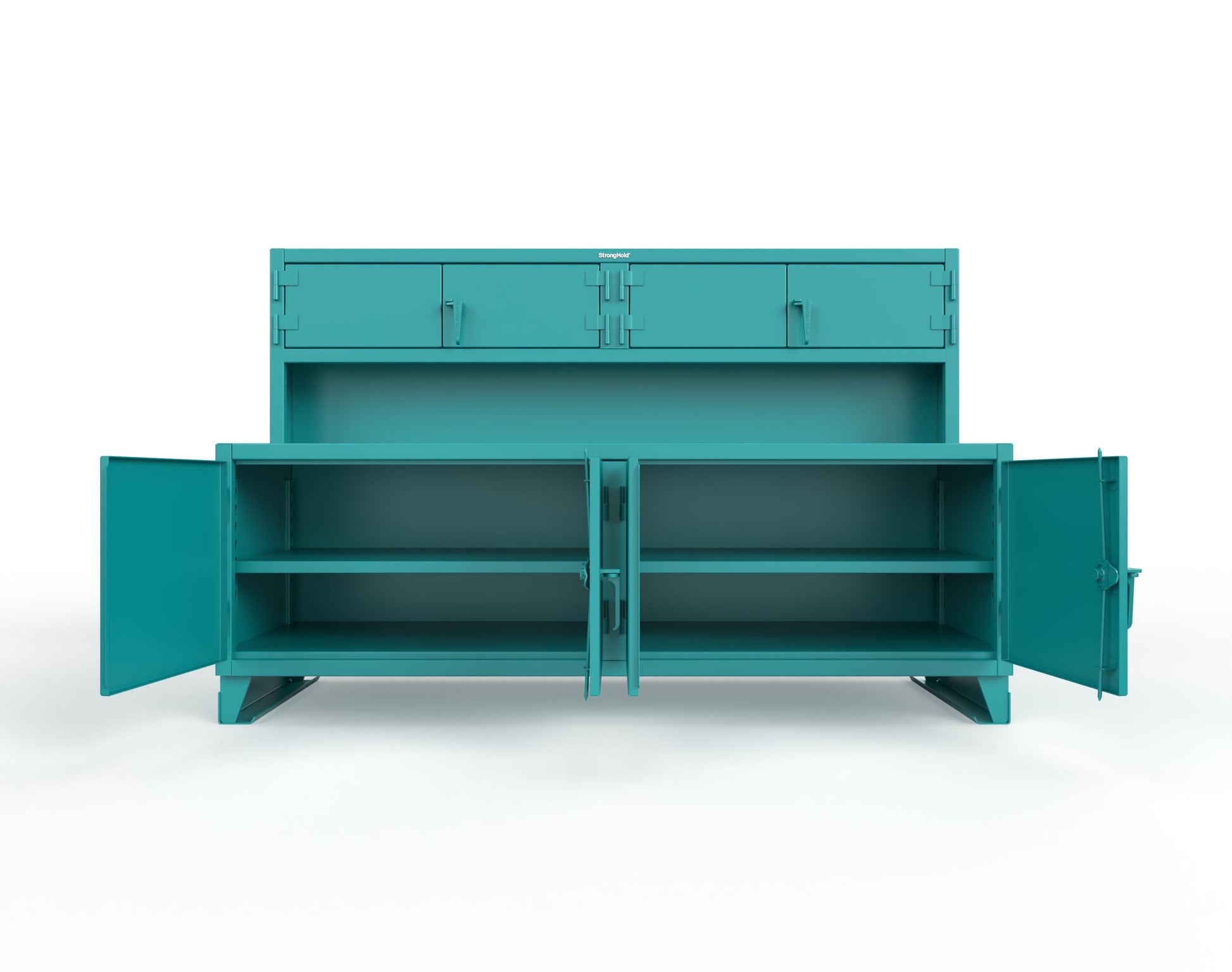 Extreme Duty 12 GA Workbench with Upper Storage Compartments, 1 Shelf - 96 In. W x 30 In. D x 62 In. H - 85-UC-301-7024 - 85-UC-301-5021