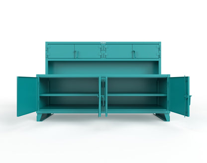 Extreme Duty 12 GA Workbench with Upper Storage Compartments, 1 Shelf - 96 In. W x 30 In. D x 62 In. H - 85-UC-301-7024 - 85-UC-301-5021