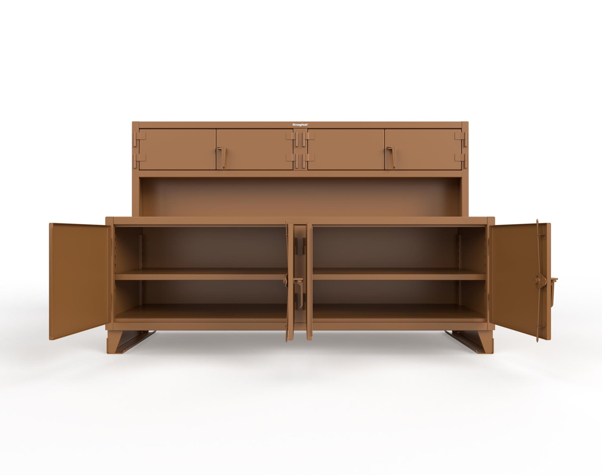 Extreme Duty 12 GA Workbench with Upper Storage Compartments, 1 Shelf - 96 In. W x 30 In. D x 62 In. H - 85-UC-301-7024 - 85-UC-301-8008