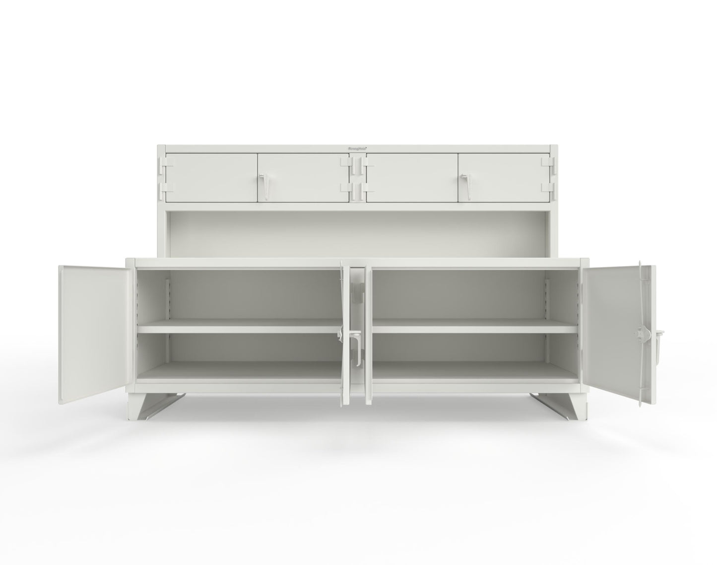 Extreme Duty 12 GA Workbench with Upper Storage Compartments, 1 Shelf - 96 In. W x 30 In. D x 62 In. H - 85-UC-301-7024 - 85-UC-301-9003