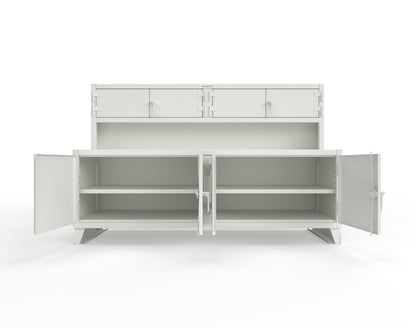 Extreme Duty 12 GA Workbench with Upper Storage Compartments, 1 Shelf - 96 In. W x 30 In. D x 62 In. H - 85-UC-301-7024 - 85-UC-301-9003