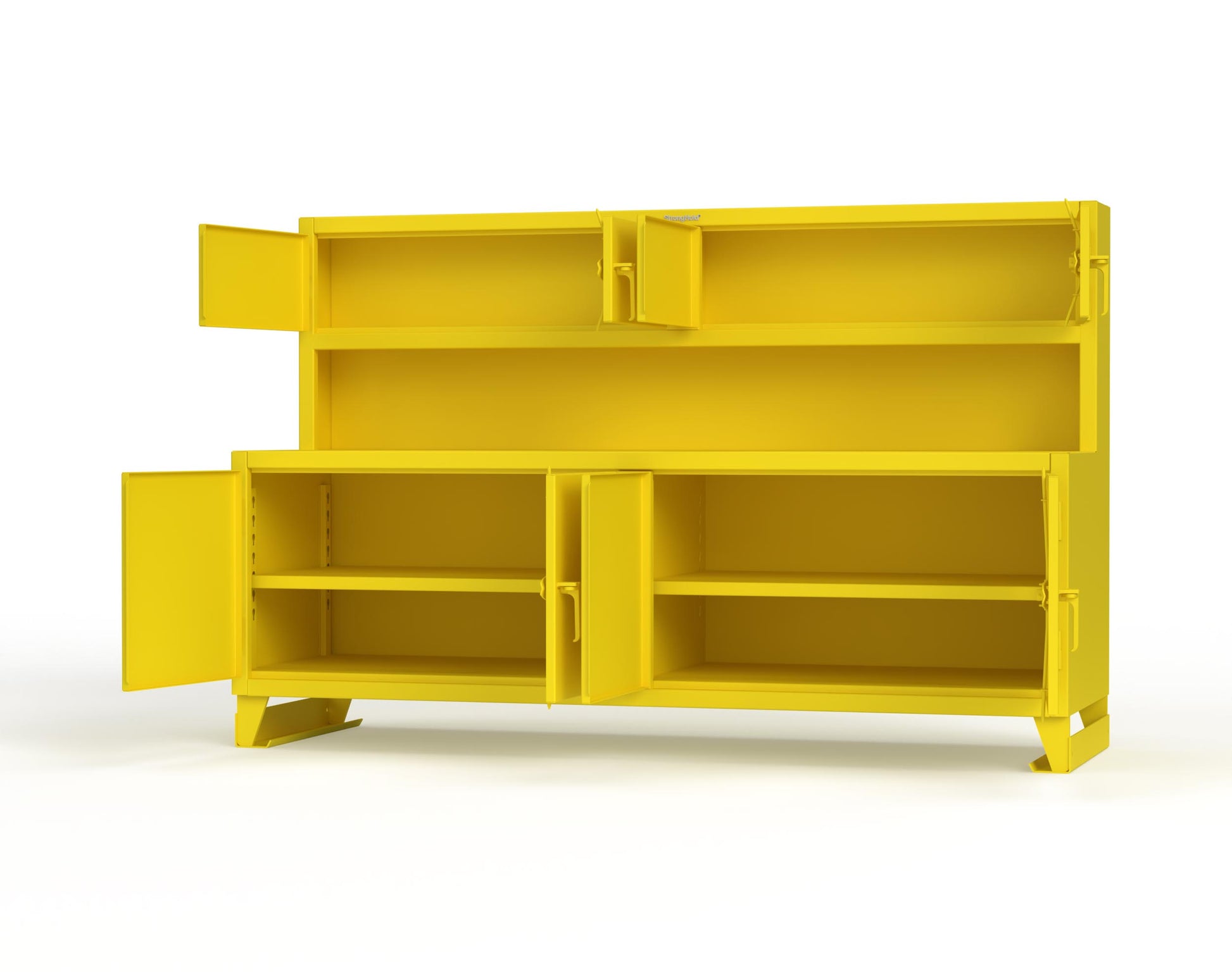 Extreme Duty 12 GA Workbench with Upper Storage Compartments, 1 Shelf - 96 In. W x 30 In. D x 62 In. H - 85-UC-301-7024 - 85-UC-301-1021