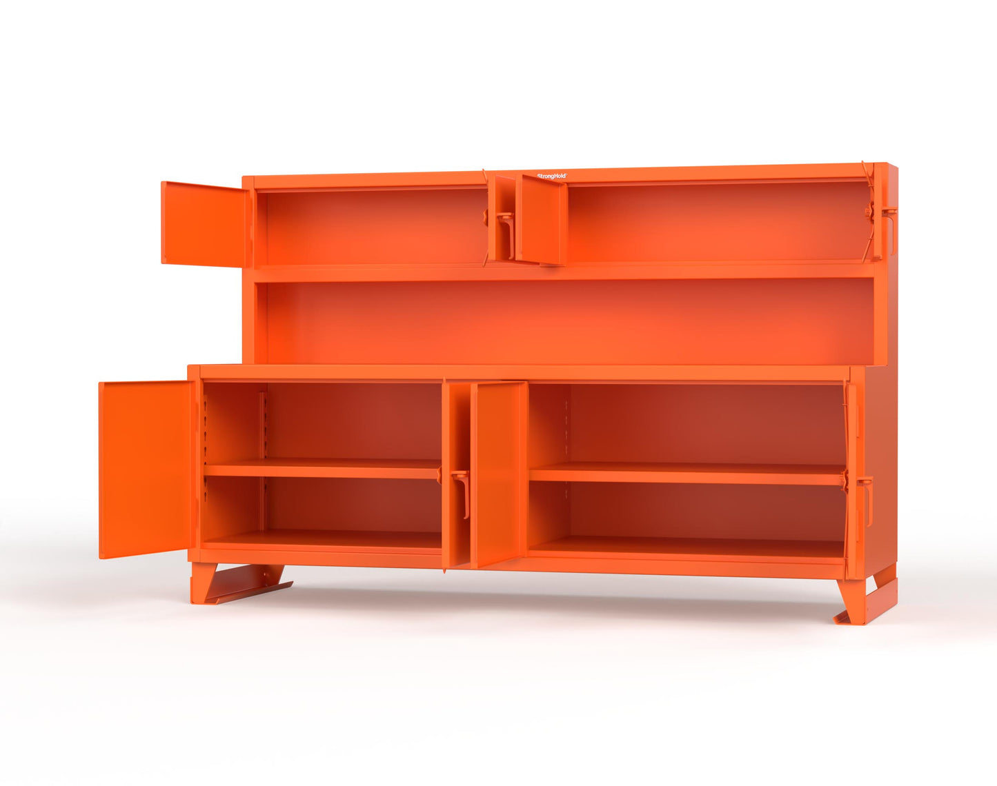 Extreme Duty 12 GA Workbench with Upper Storage Compartments, 1 Shelf - 96 In. W x 30 In. D x 62 In. H - 85-UC-301-7024 - 85-UC-301-2009