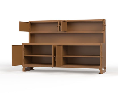 Extreme Duty 12 GA Workbench with Upper Storage Compartments, 1 Shelf - 96 In. W x 30 In. D x 62 In. H - 85-UC-301-7024 - 85-UC-301-8008