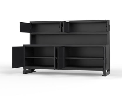 Extreme Duty 12 GA Workbench with Upper Storage Compartments, 1 Shelf - 96 In. W x 30 In. D x 62 In. H - 85-UC-301-7024 - 85-UC-301-9005