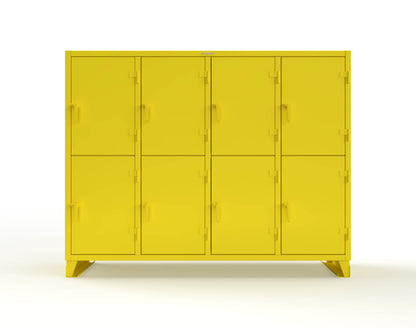 Extreme Duty 12 GA Double-Tier Locker with 8 Compartments, 16 Shelves, Coat Hooks - 98 in. W x 24in. D x 78 in. H - 86-24-2TPL-1023