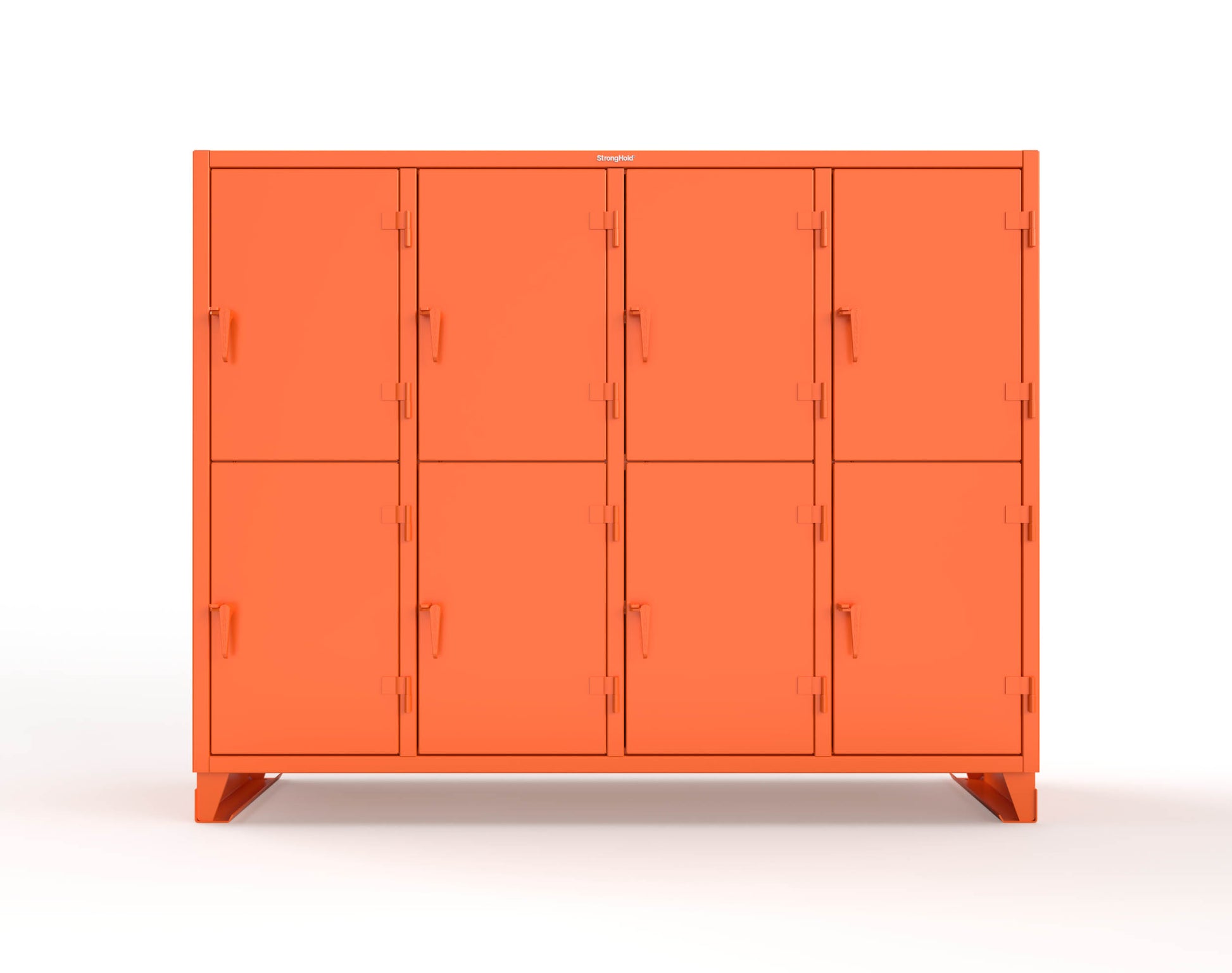 Extreme Duty 12 GA Double-Tier Locker with 8 Compartments, 16 Shelves, Coat Hooks - 98 in. W x 24in. D x 78 in. H - 86-24-2TPL-2004