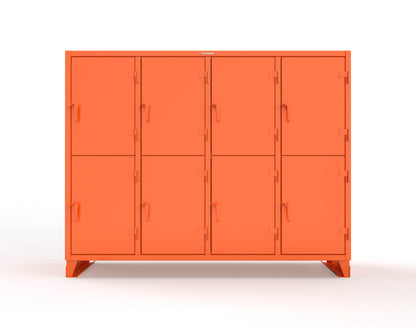 Extreme Duty 12 GA Double-Tier Locker with 8 Compartments, 16 Shelves, Coat Hooks - 98 in. W x 24in. D x 78 in. H - 86-24-2TPL-2004
