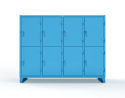 Extreme Duty 12 GA Double-Tier Locker with 8 Compartments, 16 Shelves, Coat Hooks - 98 in. W x 24in. D x 78 in. H - 86-24-2TPL-5012