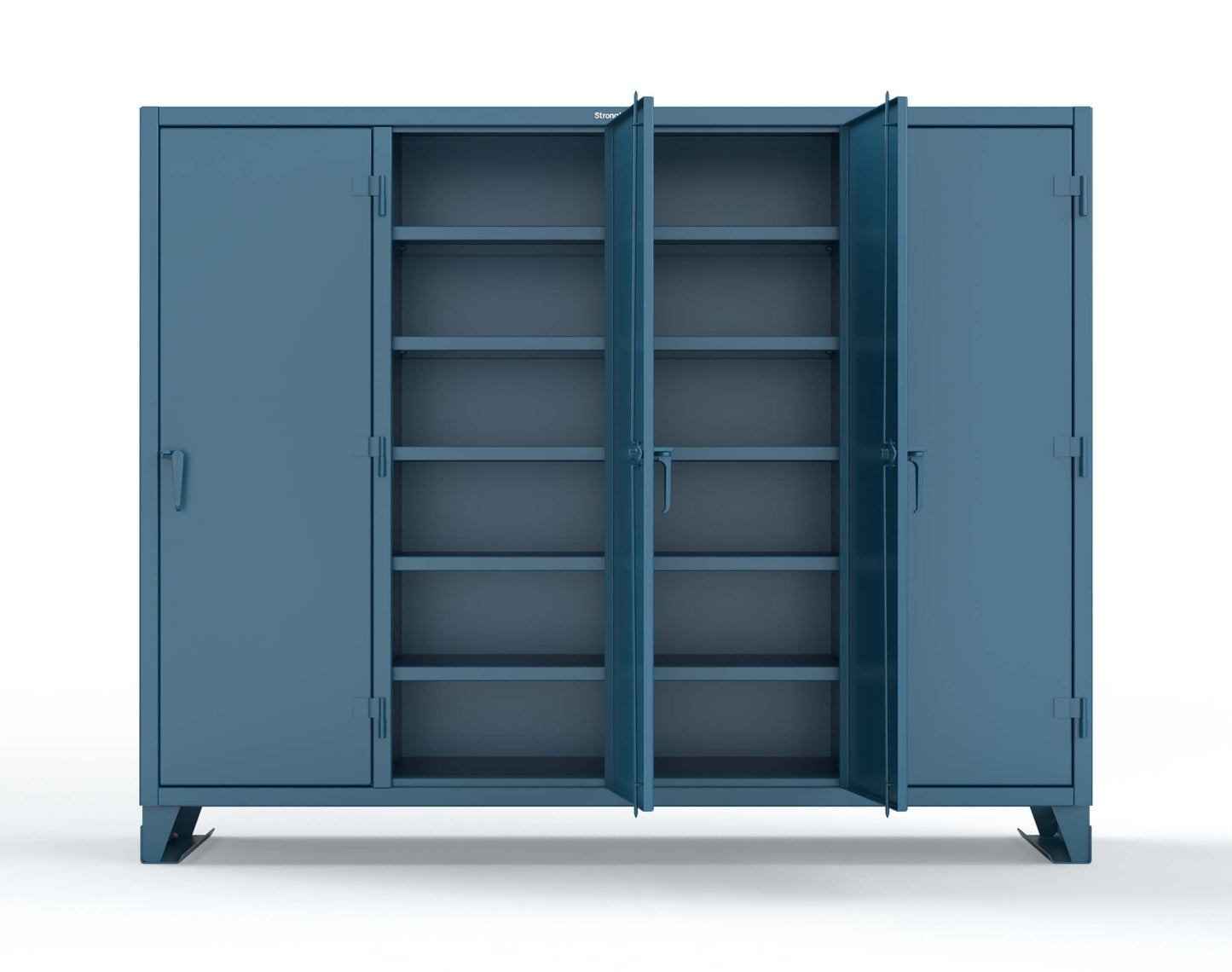 Extreme Duty 12 GA Multi-Shift Cabinet with 20 Shelves - 98 In. W x 24 In. D x 78 In. H - 86-MS-2420-7024 - 86-MS-2420-5001