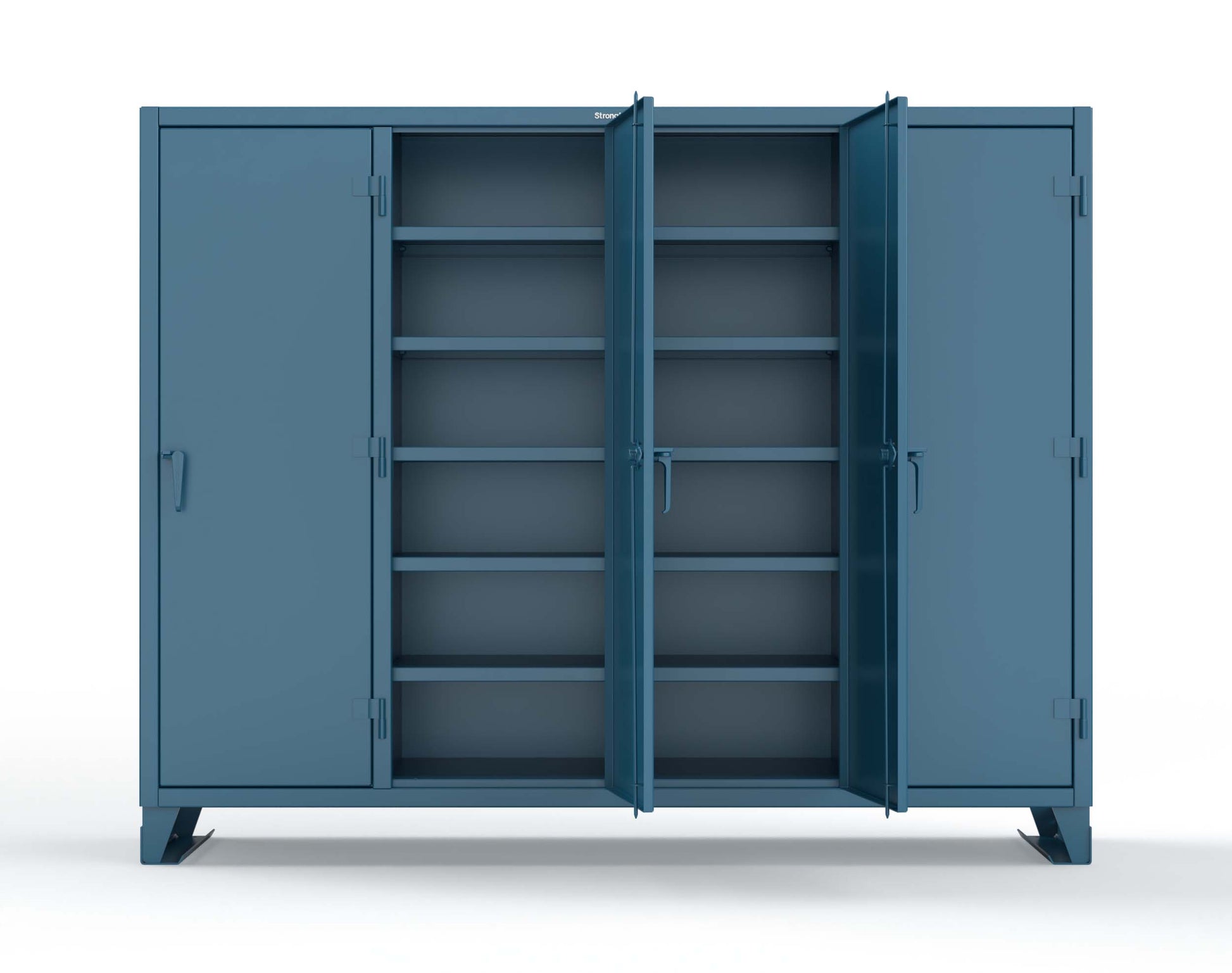 Extreme Duty 12 GA Multi-Shift Cabinet with 20 Shelves - 98 In. W x 24 In. D x 78 In. H - 86-MS-2420-7024 - 86-MS-2420-5001