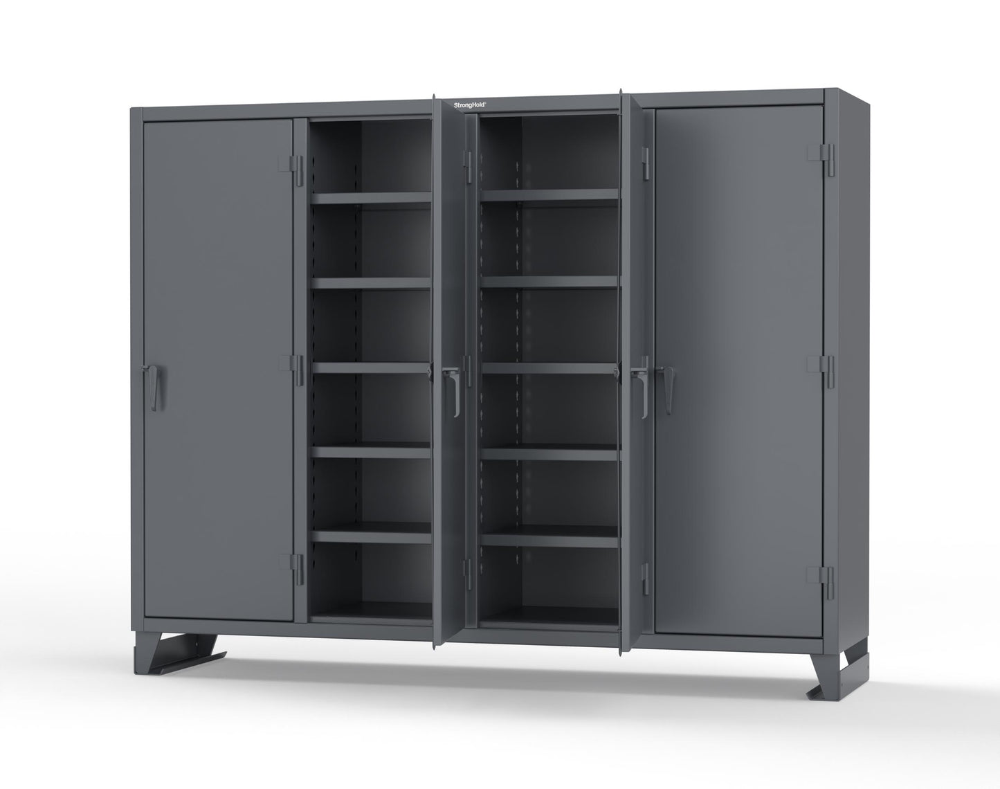 Extreme Duty 12 GA Multi-Shift Cabinet with 20 Shelves - 98 In. W x 24 In. D x 78 In. H - 86-MS-2420-7024 - 86-MS-2420-7024