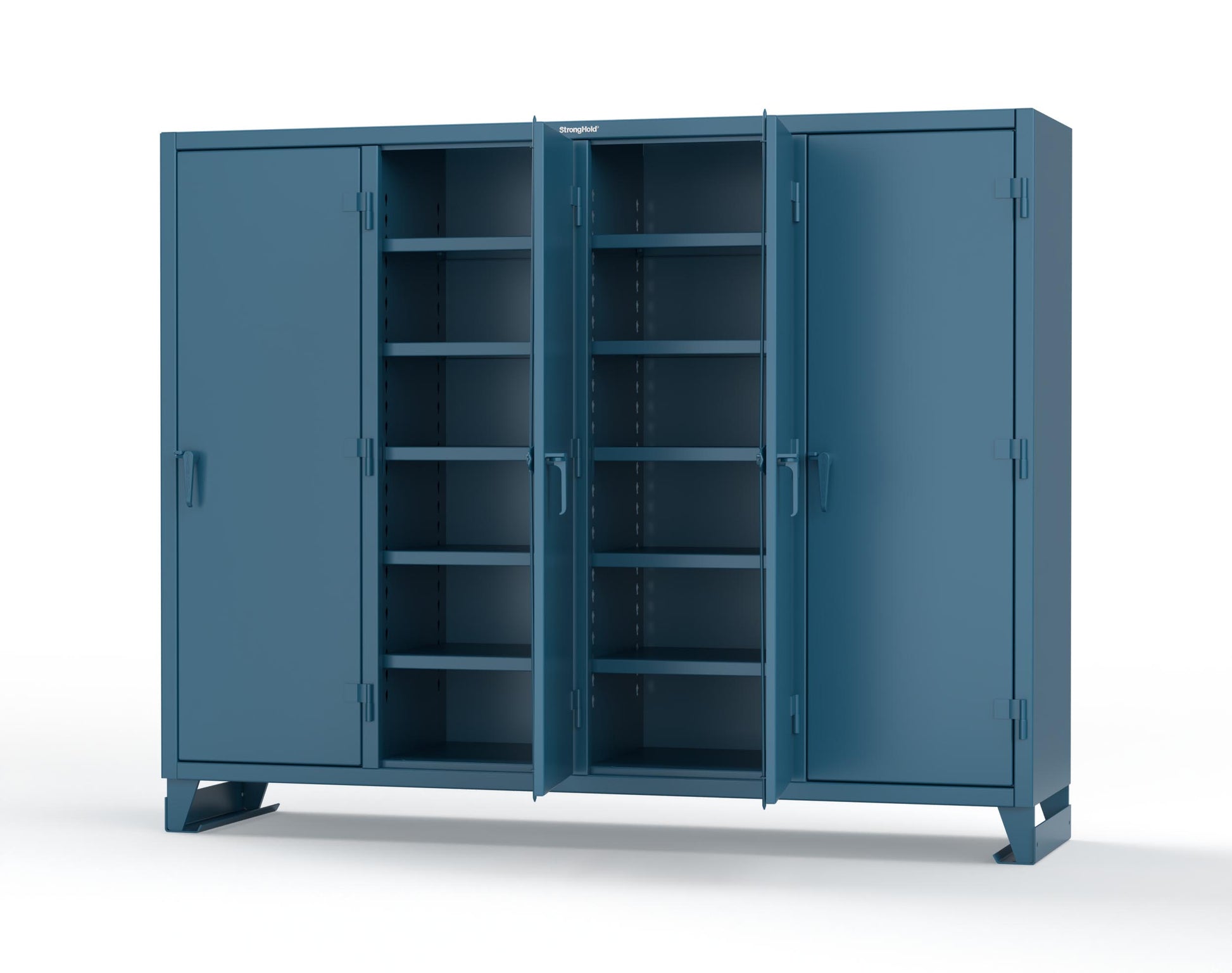 Extreme Duty 12 GA Multi-Shift Cabinet with 20 Shelves - 98 In. W x 24 In. D x 78 In. H - 86-MS-2420-7024 - 86-MS-2420-5001
