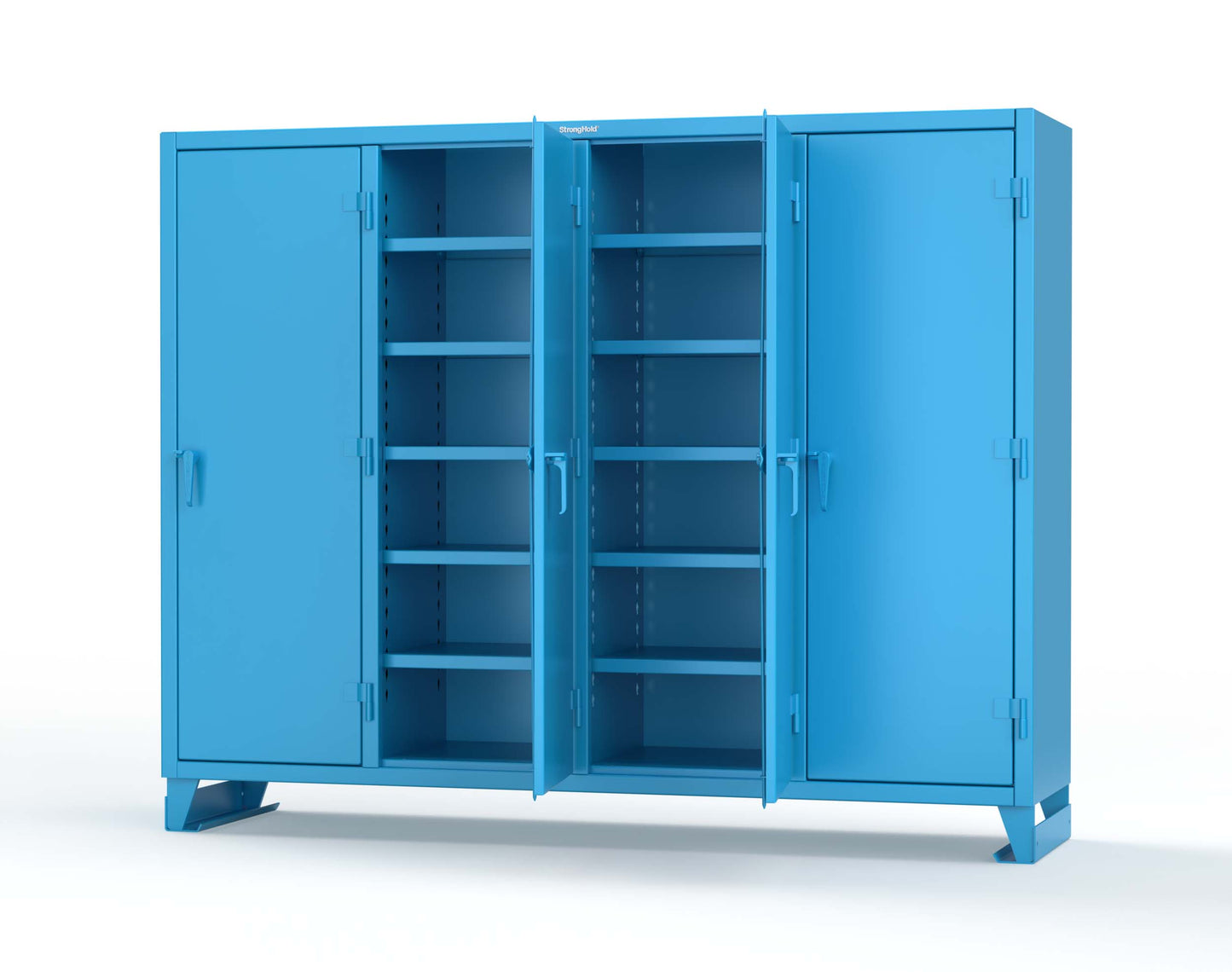Extreme Duty 12 GA Multi-Shift Cabinet with 20 Shelves - 98 In. W x 24 In. D x 78 In. H - 86-MS-2420-7024 - 86-MS-2420-5012