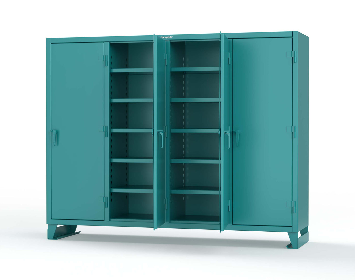 Extreme Duty 12 GA Multi-Shift Cabinet with 20 Shelves - 98 In. W x 24 In. D x 78 In. H - 86-MS-2420-7024 - 86-MS-2420-5021