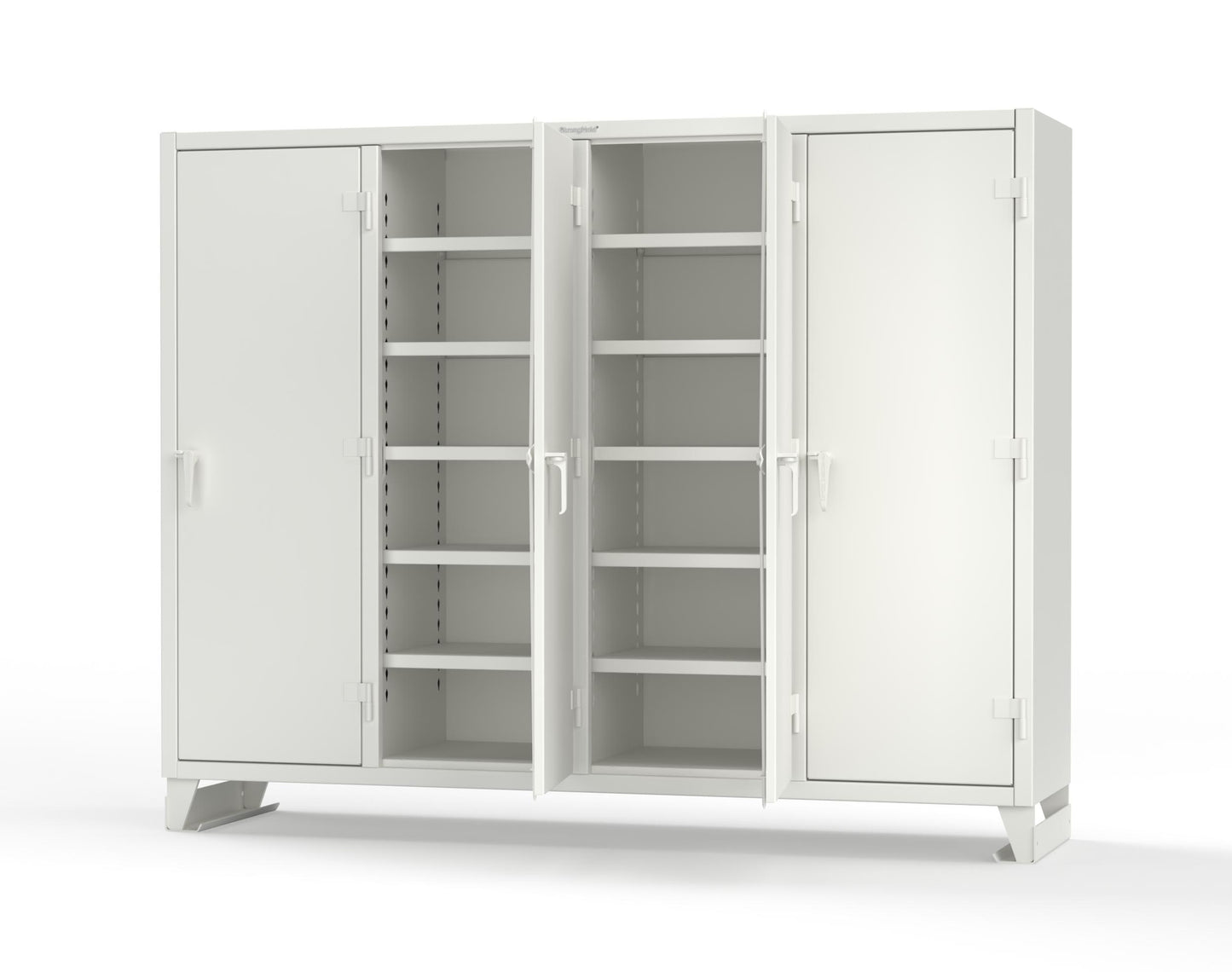 Extreme Duty 12 GA Multi-Shift Cabinet with 20 Shelves - 98 In. W x 24 In. D x 78 In. H - 86-MS-2420-7024 - 86-MS-2420-9003