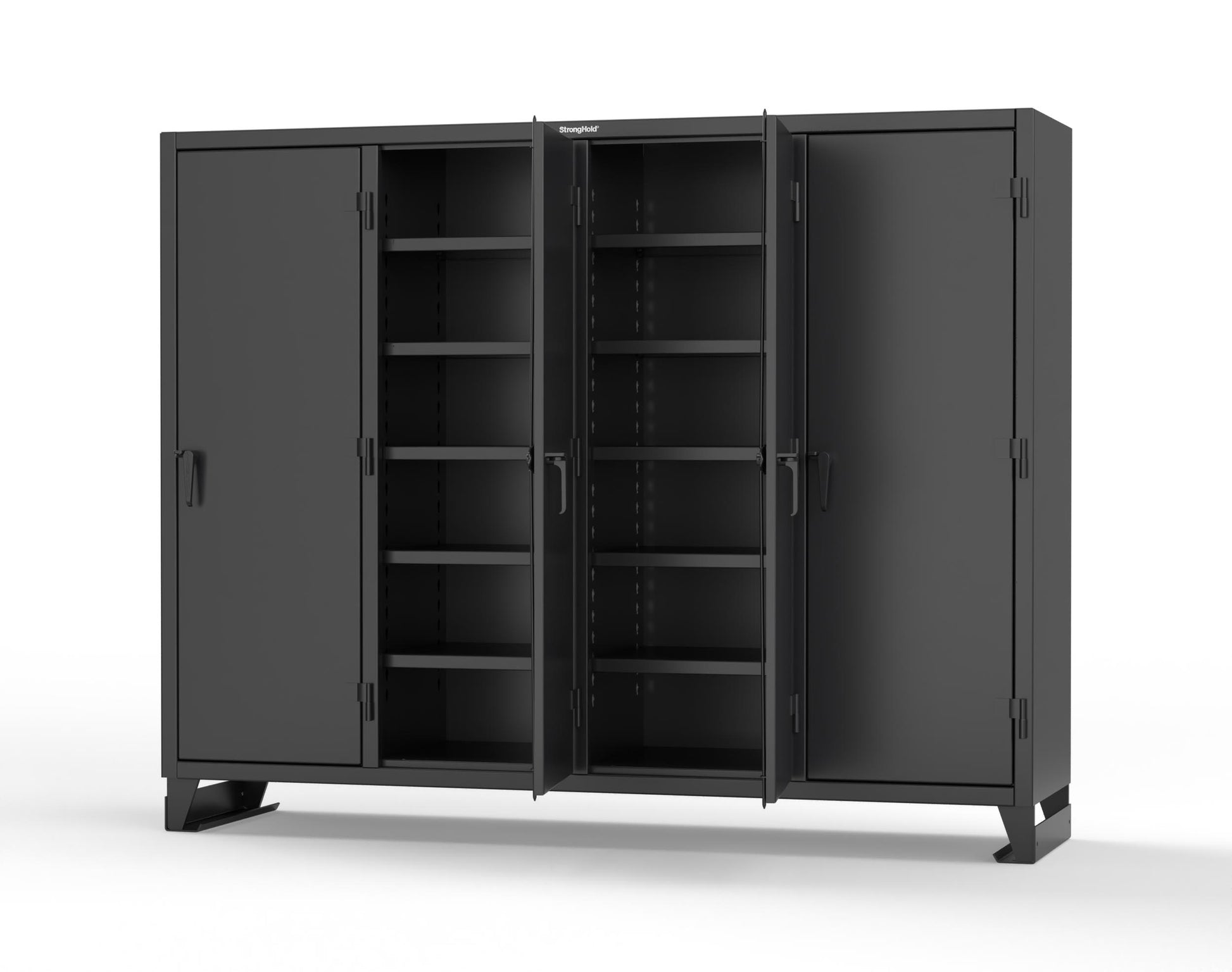Extreme Duty 12 GA Multi-Shift Cabinet with 20 Shelves - 98 In. W x 24 In. D x 78 In. H - 86-MS-2420-7024 - 86-MS-2420-9005