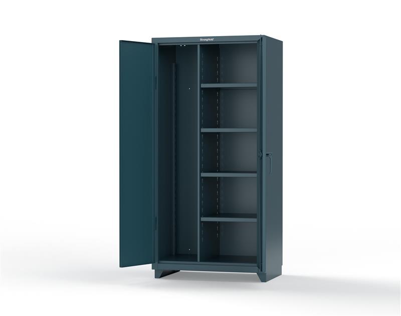 Extra Heavy Duty 14 GA Janitorial Cabinet with 4 Shelves - 36 In. W x 24 In. D x 75 In. H