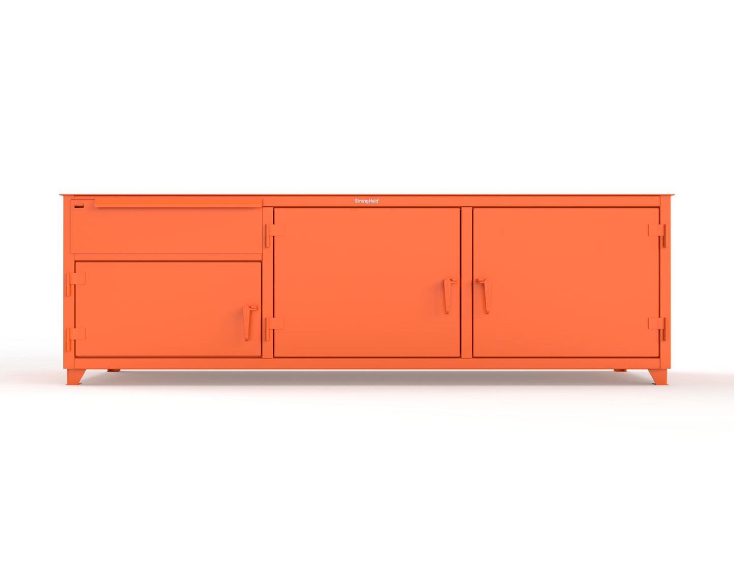 Extreme Duty 12 GA Workbench with 1 Drawer, 3 Shelves - 108 In. W x 30 In. D x 34 In. H - 93-WB-303-1DB-7024 - 93-WB-303-1DB-2009