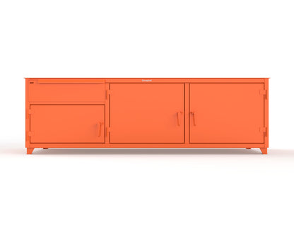 Extreme Duty 12 GA Workbench with 1 Drawer, 3 Shelves - 108 In. W x 30 In. D x 34 In. H - 93-WB-303-1DB-7024 - 93-WB-303-1DB-2009