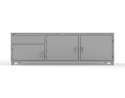 Extreme Duty 12 GA Workbench with 1 Drawer, 3 Shelves - 108 In. W x 30 In. D x 34 In. H - 93-WB-303-1DB-7024 - 93-WB-303-1DB-7037