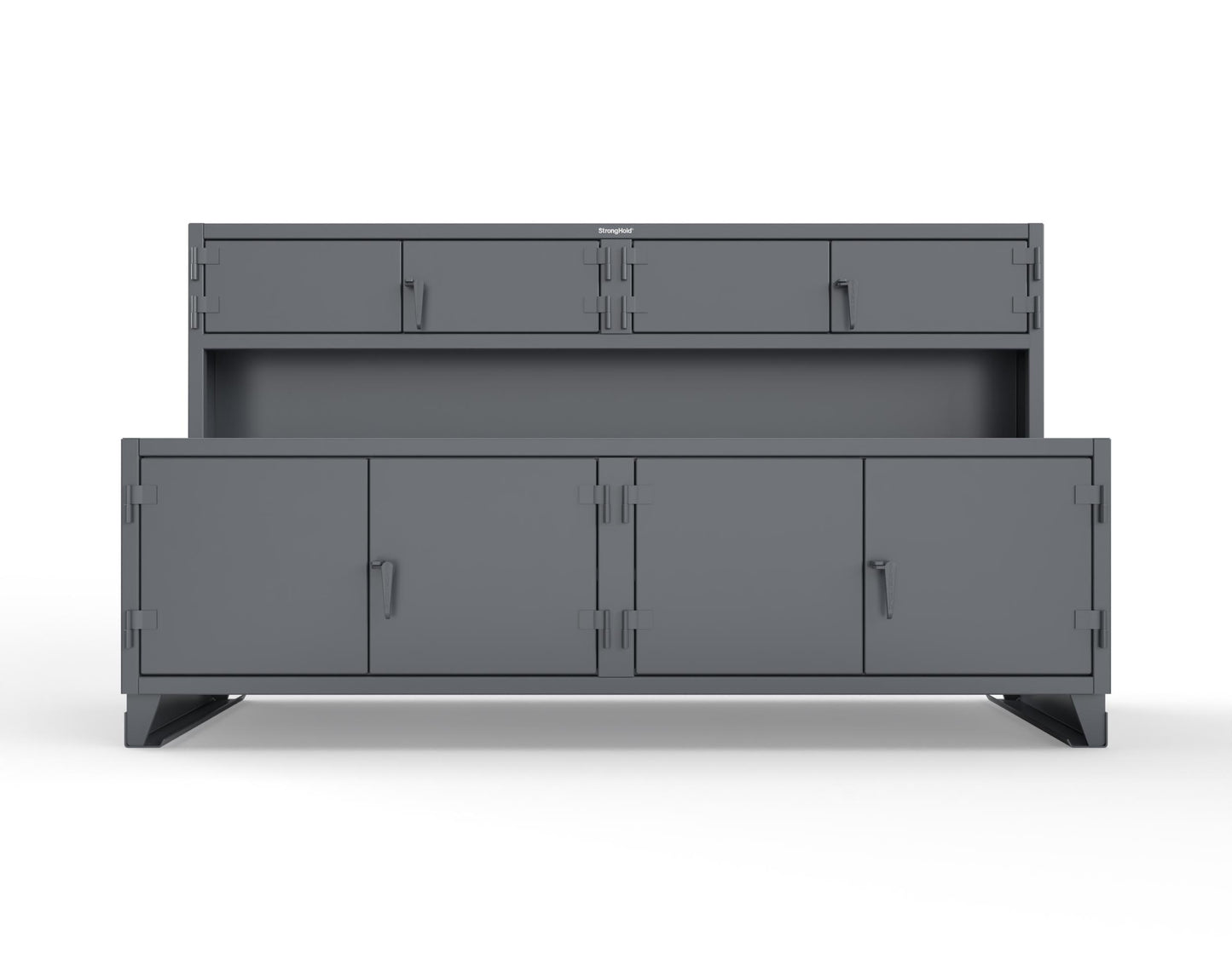 Extreme Duty 12 GA Workbench with Upper Storage Compartments, 1 Shelf - 108 In. W x 30 In. D x 62 In. H - 95-UC-301-7024