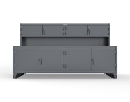 Extreme Duty 12 GA Workbench with Upper Storage Compartments, 1 Shelf - 108 In. W x 30 In. D x 62 In. H - 95-UC-301-7024