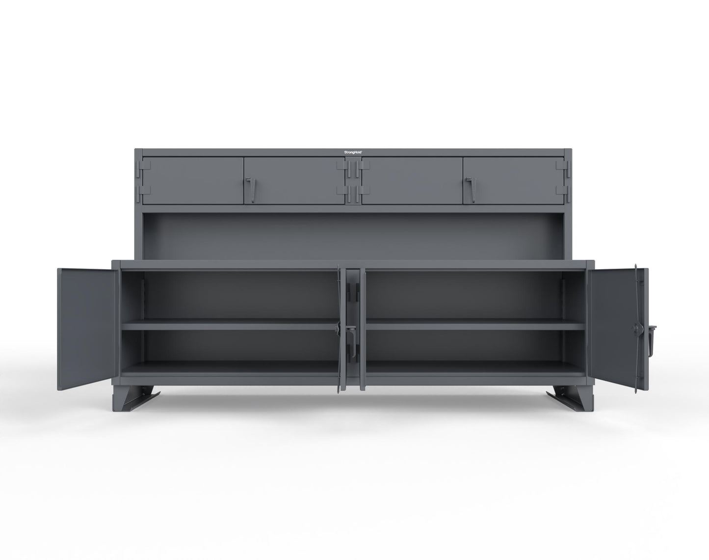 Extreme Duty 12 GA Workbench with Upper Storage Compartments, 1 Shelf - 108 In. W x 30 In. D x 62 In. H - 95-UC-301-7024