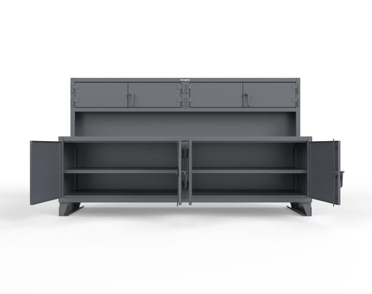 Extreme Duty 12 GA Workbench with Upper Storage Compartments, 1 Shelf - 108 In. W x 30 In. D x 62 In. H - 95-UC-301-7024