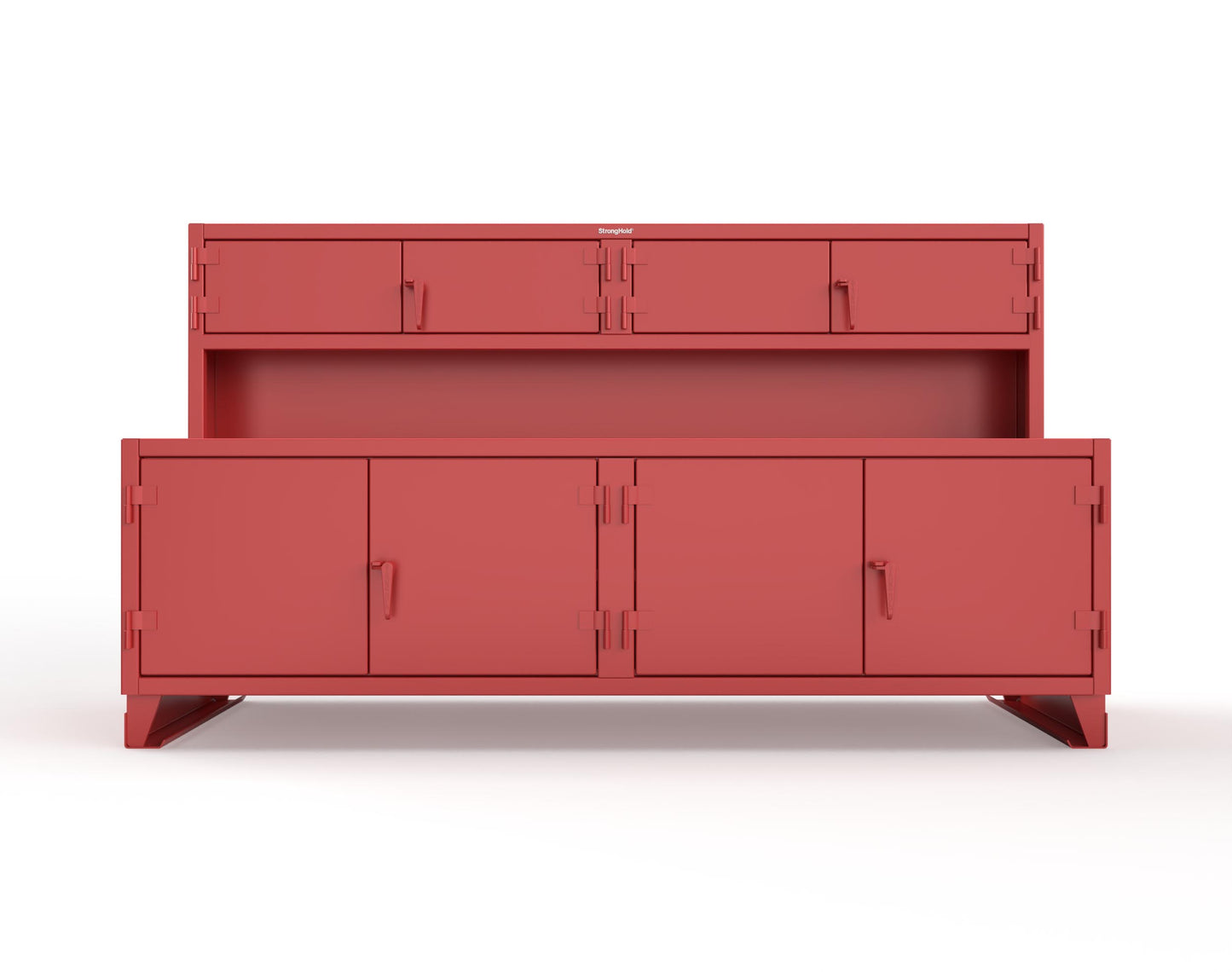 Extreme Duty 12 GA Workbench with Upper Storage Compartments, 1 Shelf - 108 In. W x 30 In. D x 62 In. H - 95-UC-301-3001