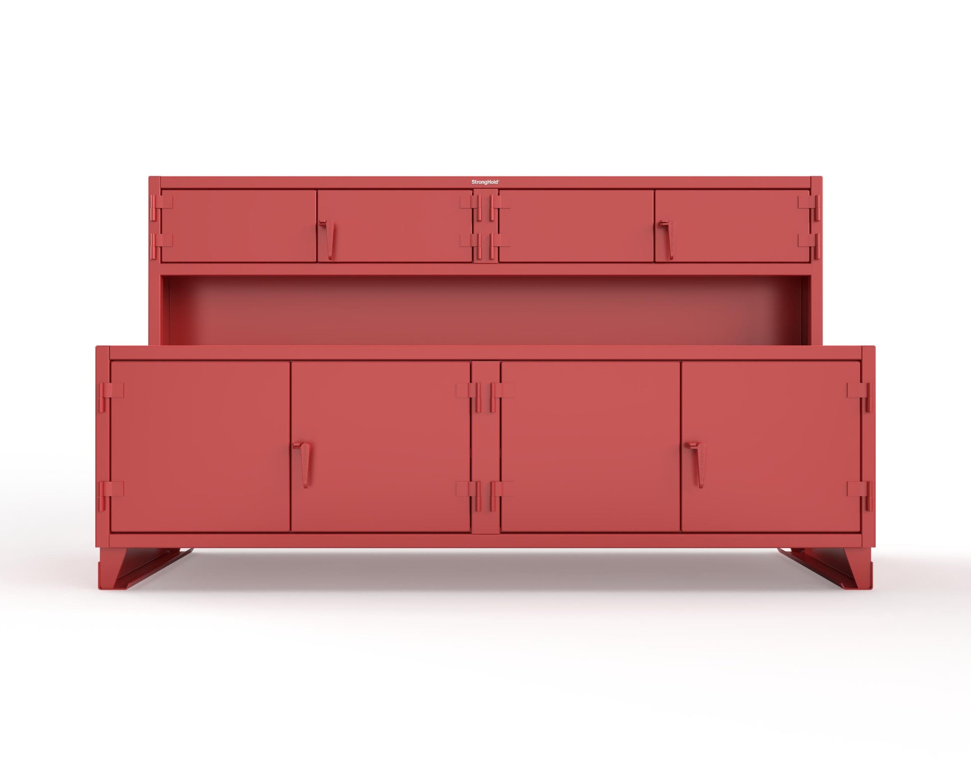 Extreme Duty 12 GA Workbench with Upper Storage Compartments, 1 Shelf - 108 In. W x 30 In. D x 62 In. H - 95-UC-301-3001