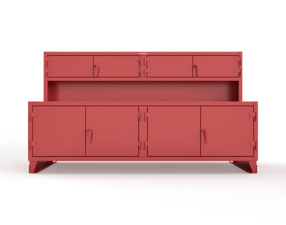 Extreme Duty 12 GA Workbench with Upper Storage Compartments, 1 Shelf - 108 In. W x 30 In. D x 62 In. H - 95-UC-301-3001