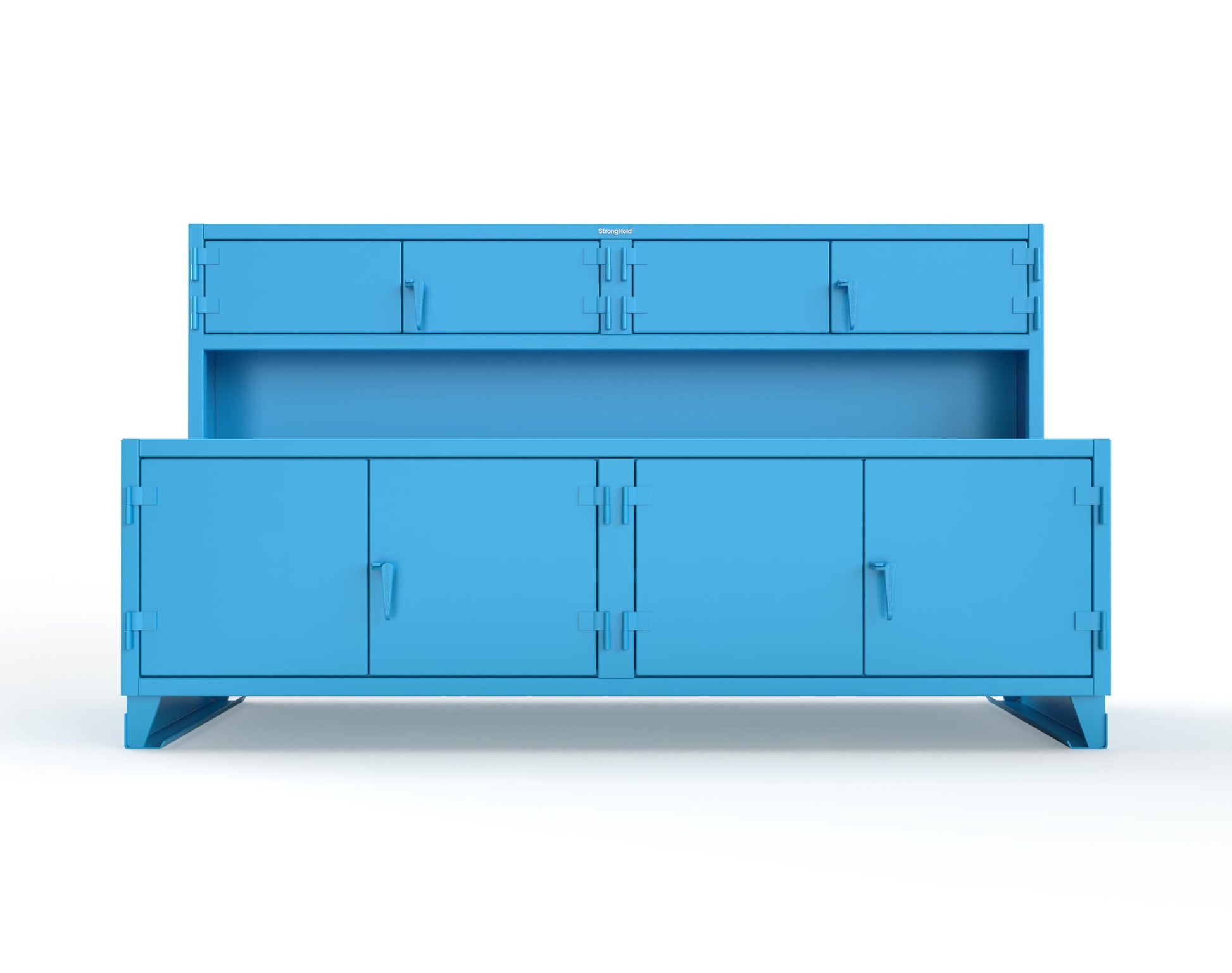 Extreme Duty 12 GA Workbench with Upper Storage Compartments, 1 Shelf - 108 In. W x 30 In. D x 62 In. H - 95-UC-301-5012